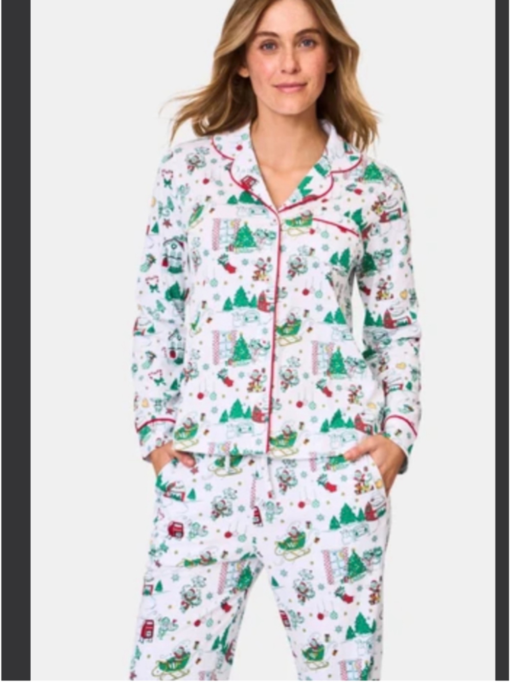 Roller Rabbit Snow Village Christmas Holiday PJ Pajama Top- Size Small